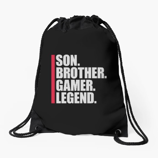 son brother gamer legend Drawstring Bags