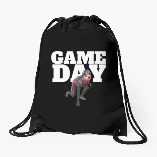 Game Day , Football Drawstring Bags Sunday Funday Drawstring Bags