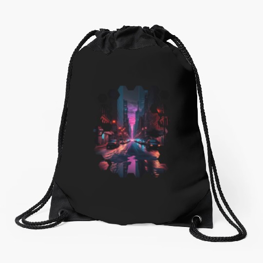 New York Vaporwave Aesthetic Retro Style Love NY Drawstring Bags