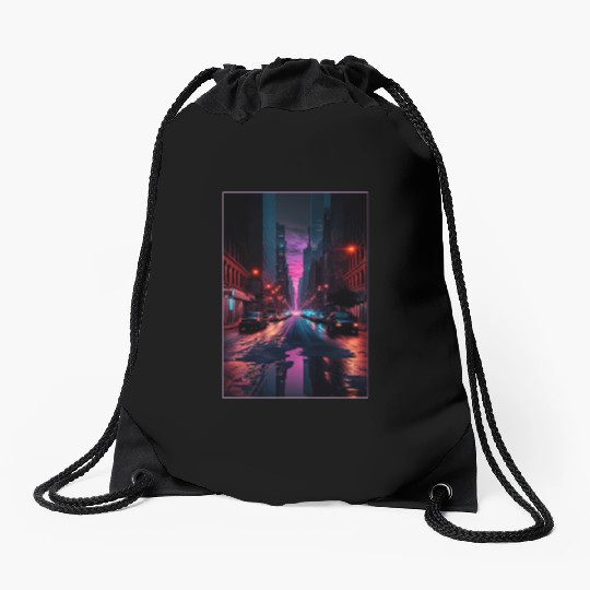 New York Vaporwave Aesthetic Retro Style Love NY Drawstring Bags