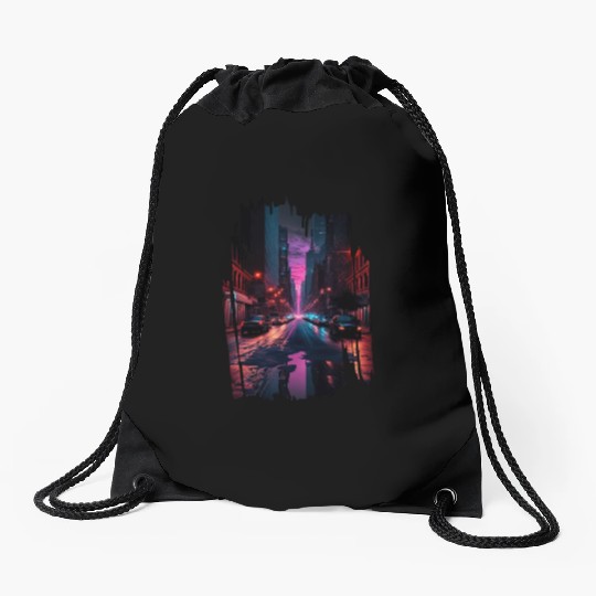 New York Vaporwave Aesthetic Retro Style Love NY Drawstring Bags