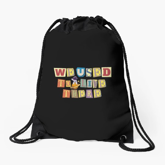We Used To Live There Cool astronauts on Planets Drawstring Bags