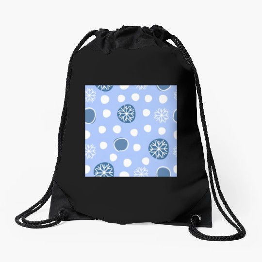 Winter Snowflakes Pattern Drawstring Bags