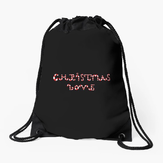 Christmas Love candy canes Drawstring Bags