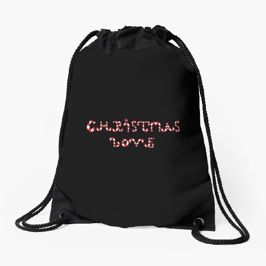 Christmas Love candy canes Drawstring Bags