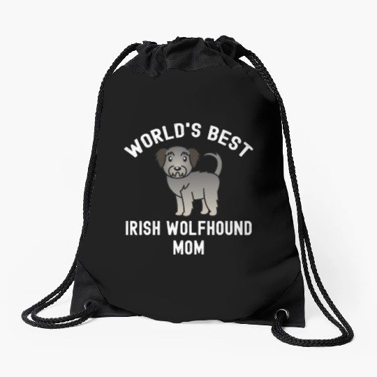 World's Best Irish Wolfhound Mom Drawstring Bags