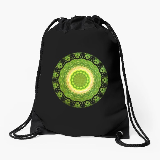 Green Yellow Sun Drawstring Bags