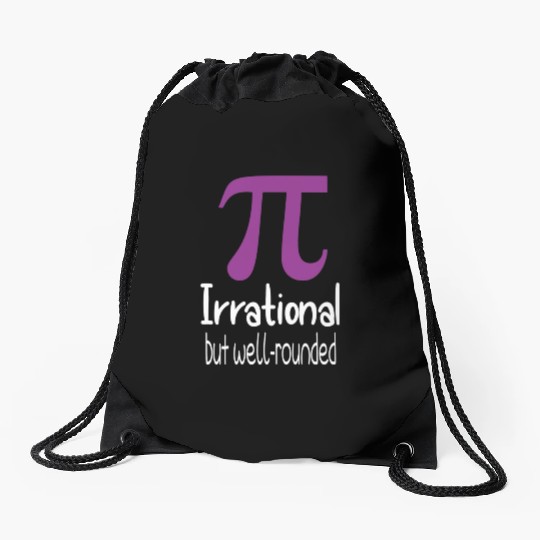 Pi Day Womens Purple Pi Irrational But Well Rounde Drawstring Bags