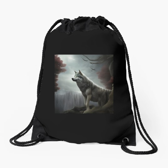 Wolf lovers Drawstring Bags