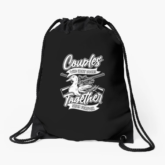 Duck Hunting Couples Drawstring Bags