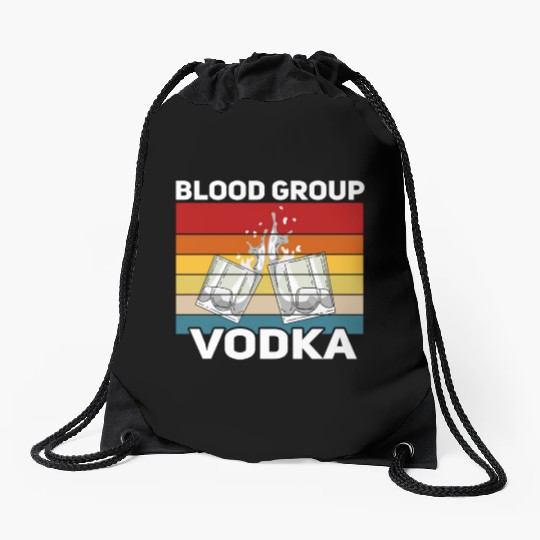 Funny vodka alcohol saying motif Drawstring Bags