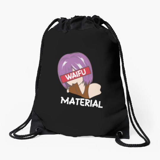 Anime Waifu Material Manga Eyes Japanese Drawstring Bags