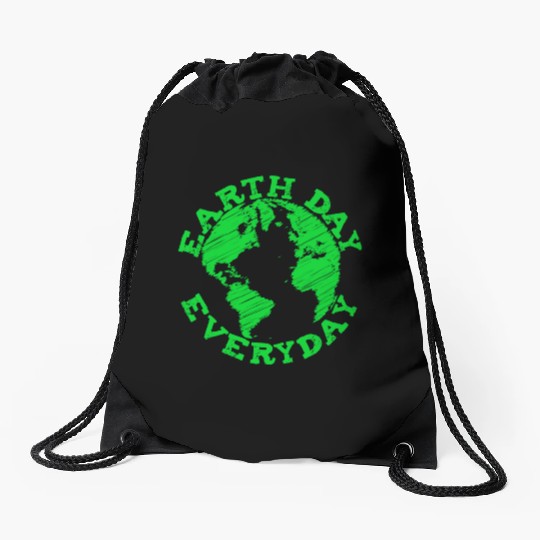 Earth Day Everyday Artitistic Design Save The Plan Drawstring Bags