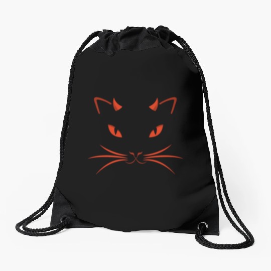 Devil cat Drawstring Bags