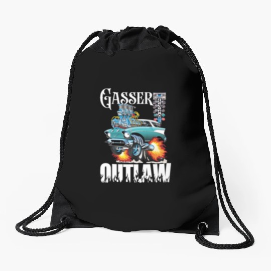 Gasser Outlaw Class Vintage Drag Racing Race Car Drawstring Bags
