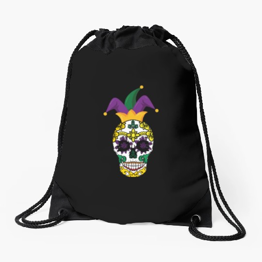 Bone Skeleton Festival Parade Beads Mardi Gras Drawstring Bags