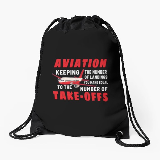 Pilot Aviation Airplane Airline Future Pilots Drawstring Bags