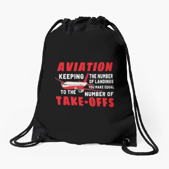 Pilot Aviation Airplane Airline Future Pilots Drawstring Bags