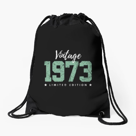 50 Years Vintage 1973 Retro 50th Birthday Drawstring Bags