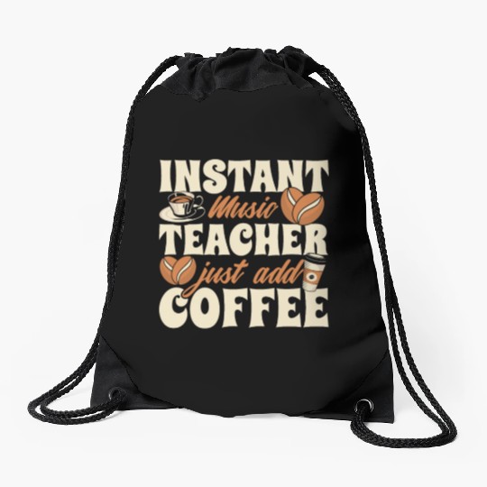 Music Teacher Coffee Drawstring Bags