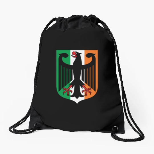 German Irish Coat of Arms Family Heritage Drawstring Bags