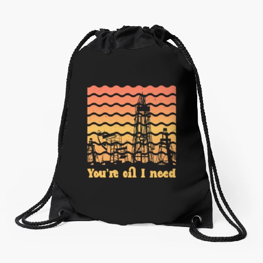 oilfield worker gift - funny oilfield worker Drawstring Bags