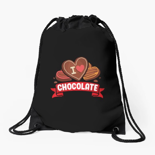 I Love Chocolate Sweets Candy Chocolate Bar Drawstring Bags