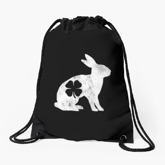 St Patrick's Day Rabbit Bunny Irish Green Shamrock Drawstring Bags