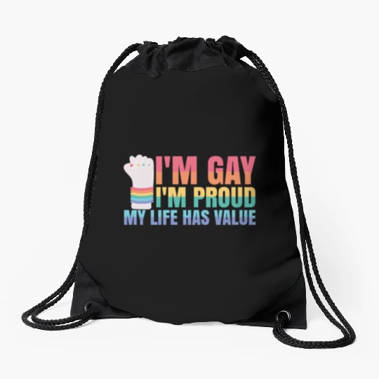 Gay Pride Month Equality Rainbow Drawstring Bags