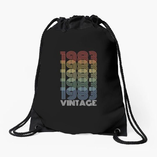 40 Years Vintage 1983 Retro 40th Birthday Drawstring Bags