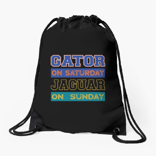 Gator On Saturday Jaguar On Sunday Jacksonville Fo Drawstring Bags