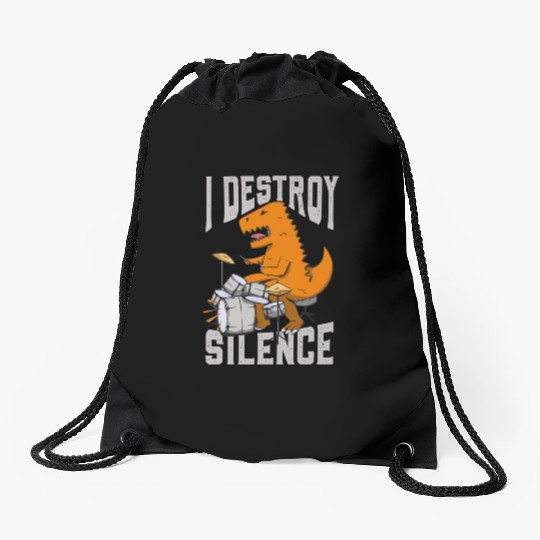 I Destroy Silence Drummer Band Music Beat Drum Drawstring Bags