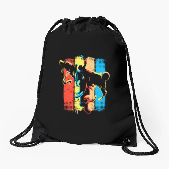 Retro Karate - Kickboxer - Fight Club Martial Arts Drawstring Bags