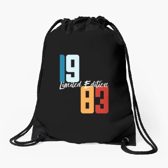 40 Years Vintage 1983 Retro 40th Birthday Drawstring Bags