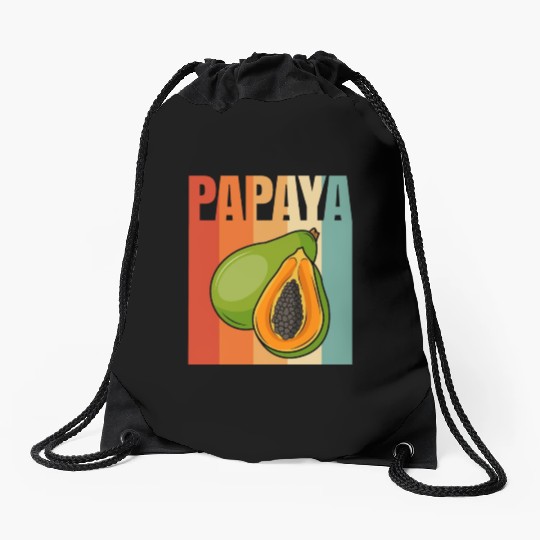 Retro Papaya Drawstring Bags