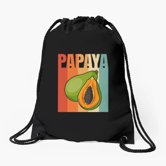 Retro Papaya Drawstring Bags