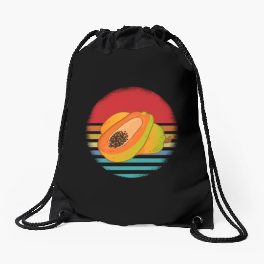Retro Papaya Drawstring Bags