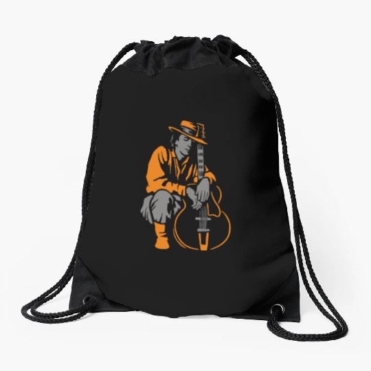 Guitar hero Drawstring Bags