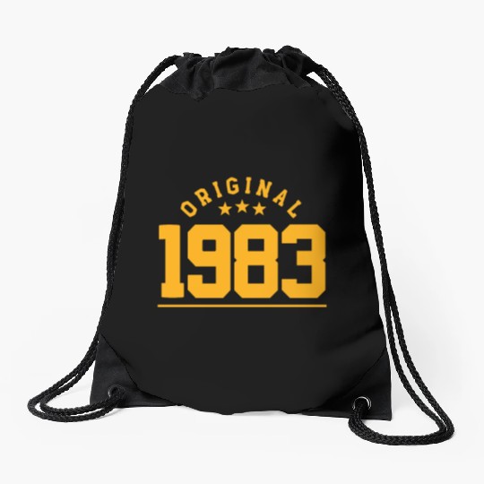 40 Years Vintage 1983 Retro 40th Birthday Drawstring Bags