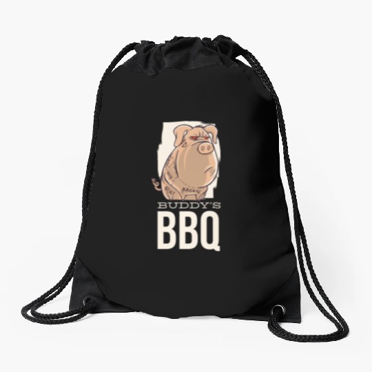 Buddy's BBQ Bacon Pig Buddy's BBQ Bacon Pig inspir Drawstring Bags