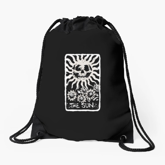 The Sun Skeleton Skull Tarot Card Drawstring Bags