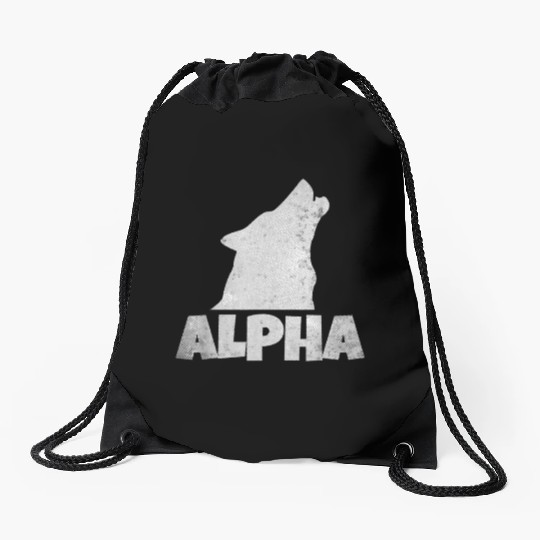Alpha Wolf Pack Member Wildlife Drawstring Bags