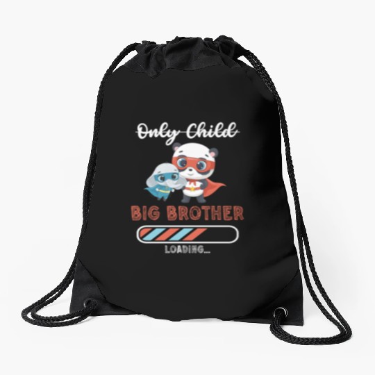 Big brother super hero panda elephant Drawstring Bags