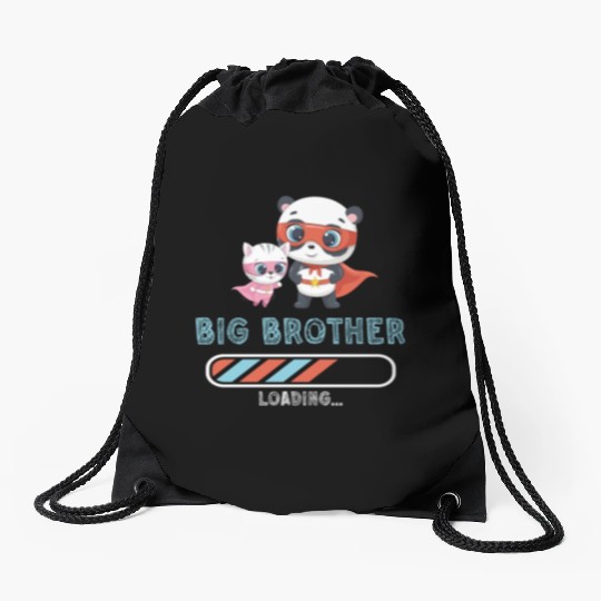 Big brother super hero panda cat Drawstring Bags