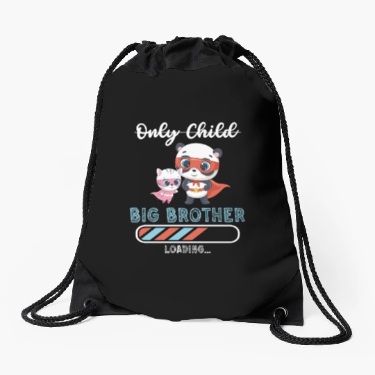 Big brother super hero panda cat Drawstring Bags