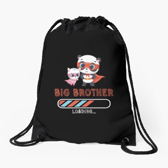 Big brother super hero panda cat Drawstring Bags