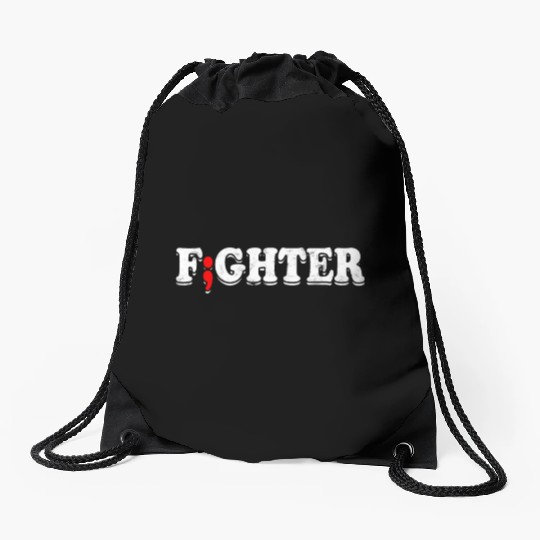 Fight Depression Prevention Mental Awareness Drawstring Bags