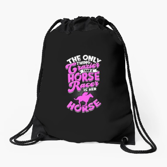 Horse Racing Equestrian Horseback Horse Racer Drawstring Bags
