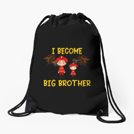 Big brother fire truck fireman 2023 Drawstring Bags