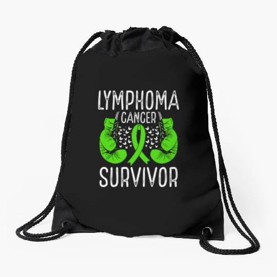 Lymphoma Cancer Survivor Awareness Ribbon Gloves Drawstring Bags